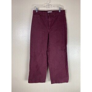 Madewell 29 Full Length Slim Emmett Jeans Wide Leg Pants Purple Red High Rise